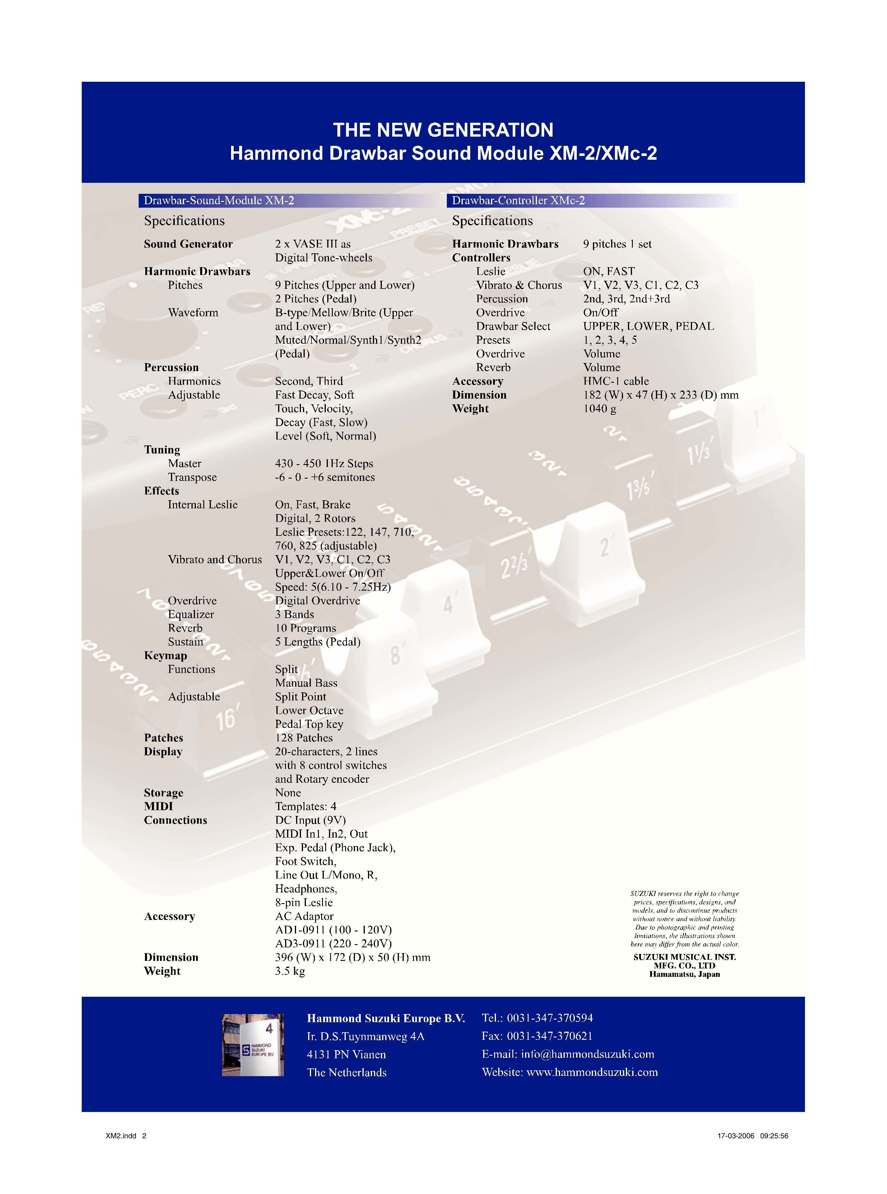 Hammond Orgel Club Holland › XM2 Drawbarmodule